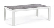 Table basse d'extérieur en aluminium blanc KLEDI LUNAR 120x70x h43 cm