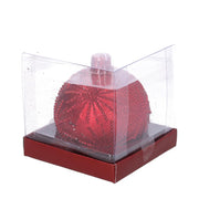 Bougie paraffine sphère rouge cm ø9h9