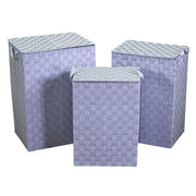 Panier polyester ligné gris rectangulaire 1-3 cm40x30h55