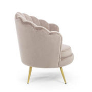 Fauteuil rétro en velours gris clair modèle paon