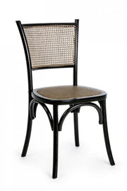 Chaise en bois noir de style vintage
