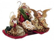 1x Sculpture Baroque Rouge de la Sainte Famille