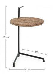 Table en bois et en acier Walton 38 x 44x 63 h cm