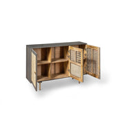 Mody Modern Dark Grey Rattan Gold 160 x 38 x H 75 cm