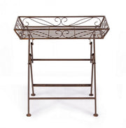 Table basse rustique en métal rectangulaire marron Melanie