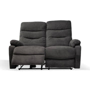 Canapé 2 places avec 2 fauteuils inclinables électriques gris foncé L 145 x P 92 x H 109 cm