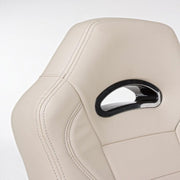 Fauteuil de bureau recouvert de cuir Boneville Beige