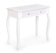 Console classique en bois 2 tiroirs Charlene blanc