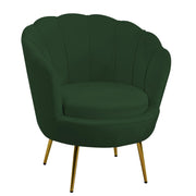 Fauteuil en velours tulipe vert cm73x72h77