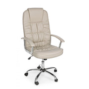 Fauteuil de bureau en éco-cuir gris tourterelle Dehli