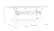 Table de jardin ovale en aluminium blanc Ivrea 148x201 cm