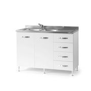 Évier de cuisine Frêne Blanc 2 portes a - tiroir DX Cm 120x50xH 85