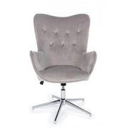 Fauteuil contemporain Farida en velours gris