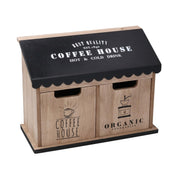 Organisateur rectangulaire en bois noir à 2 tiroirs cm23,5x10,7h18