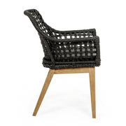 Chaise Madison noire avec accoudoirs