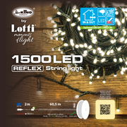 Chaîne linéaire 1500 LED blanc chaud L 60,5m en touret