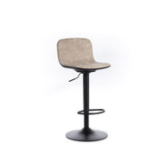 Tabouret en microfibre beige avec structure en métal 39x45x86/102h cm