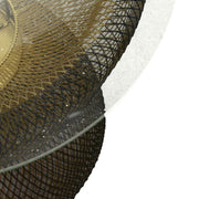 Table ronde en métal noir avec lampe cmø51h45