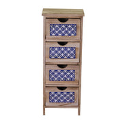 Armoire de tiroir en bois brut 4 tiroirs 23 x 30 x h 77 cm