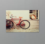 Tableau sur verre 70x70 cm avec toile multicolore