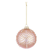 Boule en verre décorative sapin rose Vivienne 8 cm