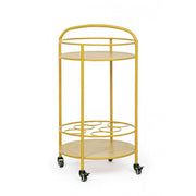 Chariot porte-bouteilles en acier ocre jaune