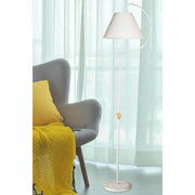 Lampadaire Geo ASZ1043 avec abat-jour en tissu blanc