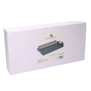 Plateau rectangulaire en métal flèches gris foncé cm41x20h6,5