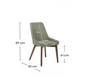 Lot de 4 chaises en tissu 62cm x 49.5cm H. 87cm