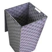 Panier carré en polyester gris doublé cm33x33h53