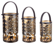 Ensemble de 3 lanternes Daya Cil Renna Noir