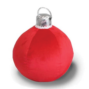 Coussin boule de Noël rouge Ø25 cm