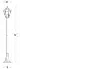 Lampe d'extérieur en aluminium moulé sous pression avec diffuseurs en verre transparent - Hauteur max 155mm - Puissance maximale 60W noir