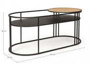 Table basse ovale en acier noir Elyot