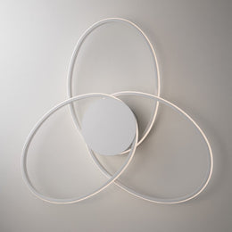 Plafonnier en métal blanc et aluminium avec 3 LED intégrées 67x h8 cm