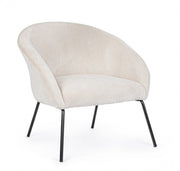 Fauteuil métal velours blanc Aiko Velvet 80 x 76 x 75 cm
