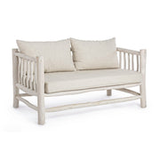 Canapé avec coussins Sahel en bois de teck