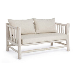 Canapé avec coussins Sahel en bois de teck