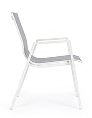 Chaise Pelagius blanche avec accoudoirs