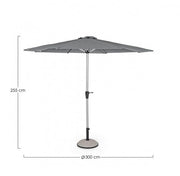 Parapluie Vienna en aluminium gris foncé
