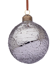 Sphère En Verre Gris Glaciate D80mm