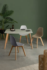 Table Michelangelo en bois blanc 120 x 80 cm