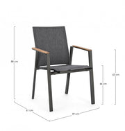 4x Sedia C-Br Cameron Anthracite Gk52