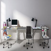 Young Smoke bureau plateau en verre 113x58 cm