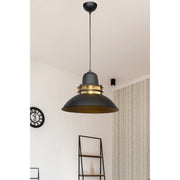 Suspension Tibet ASZ0871 style industriel noir