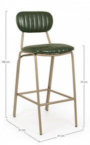 Tabouret de bar vintage Addy vert foncé 41x51x100h cm