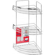 Etagère Douche d'Angle 3 Etagères Francy - Acier Chromé - L22xP22xH49 cm