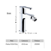 Robinet Lent pour Bidet Pilette Push Pull en Chrome