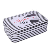 Boîte à bijoux rectangulaire en similicuir blanc noir cm22x14,5h6,5