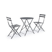 Ensemble de jardin Bistrot Anthracite table et chaises bizzotto